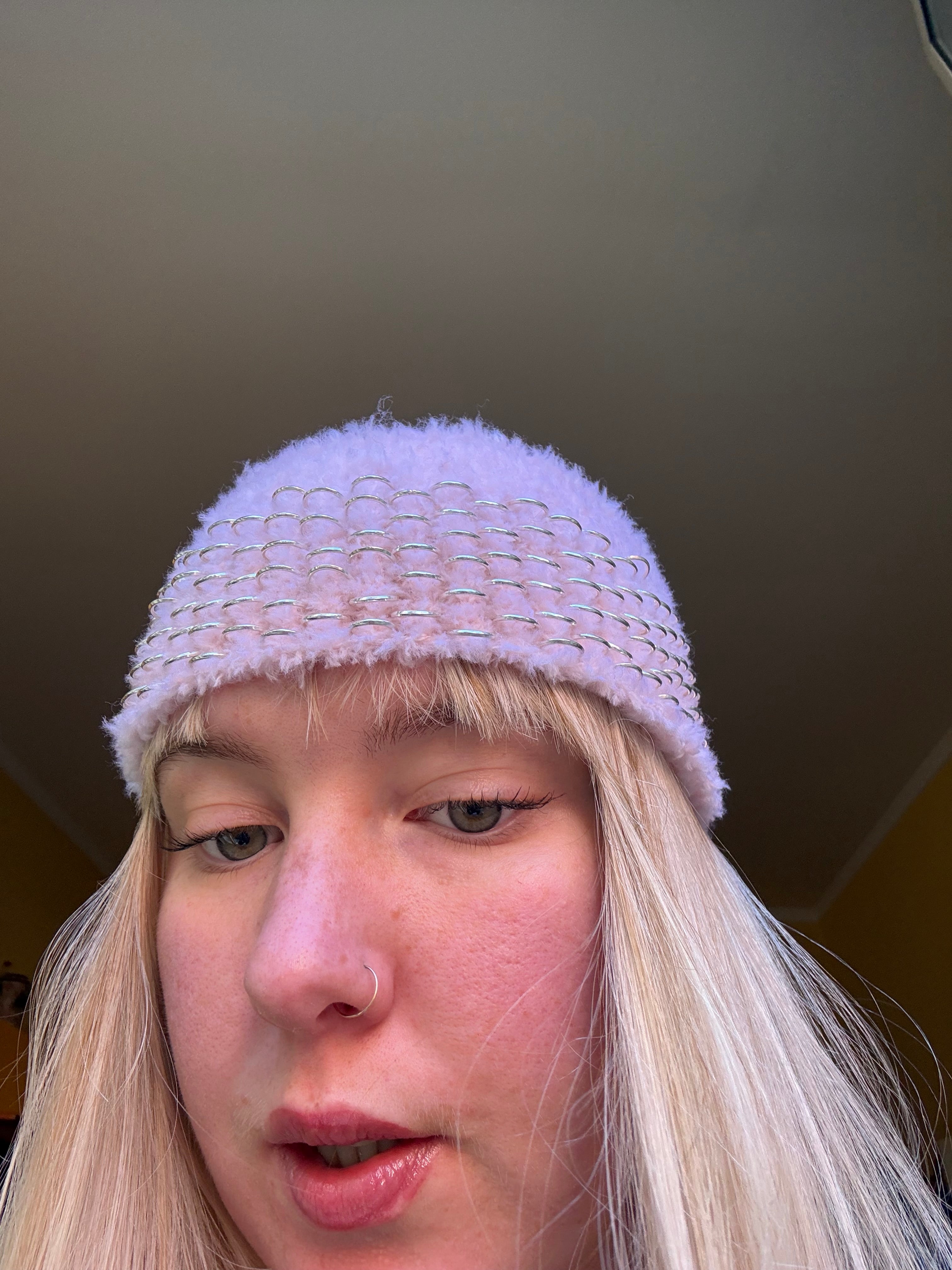 Silver Rose Fluffy Headband