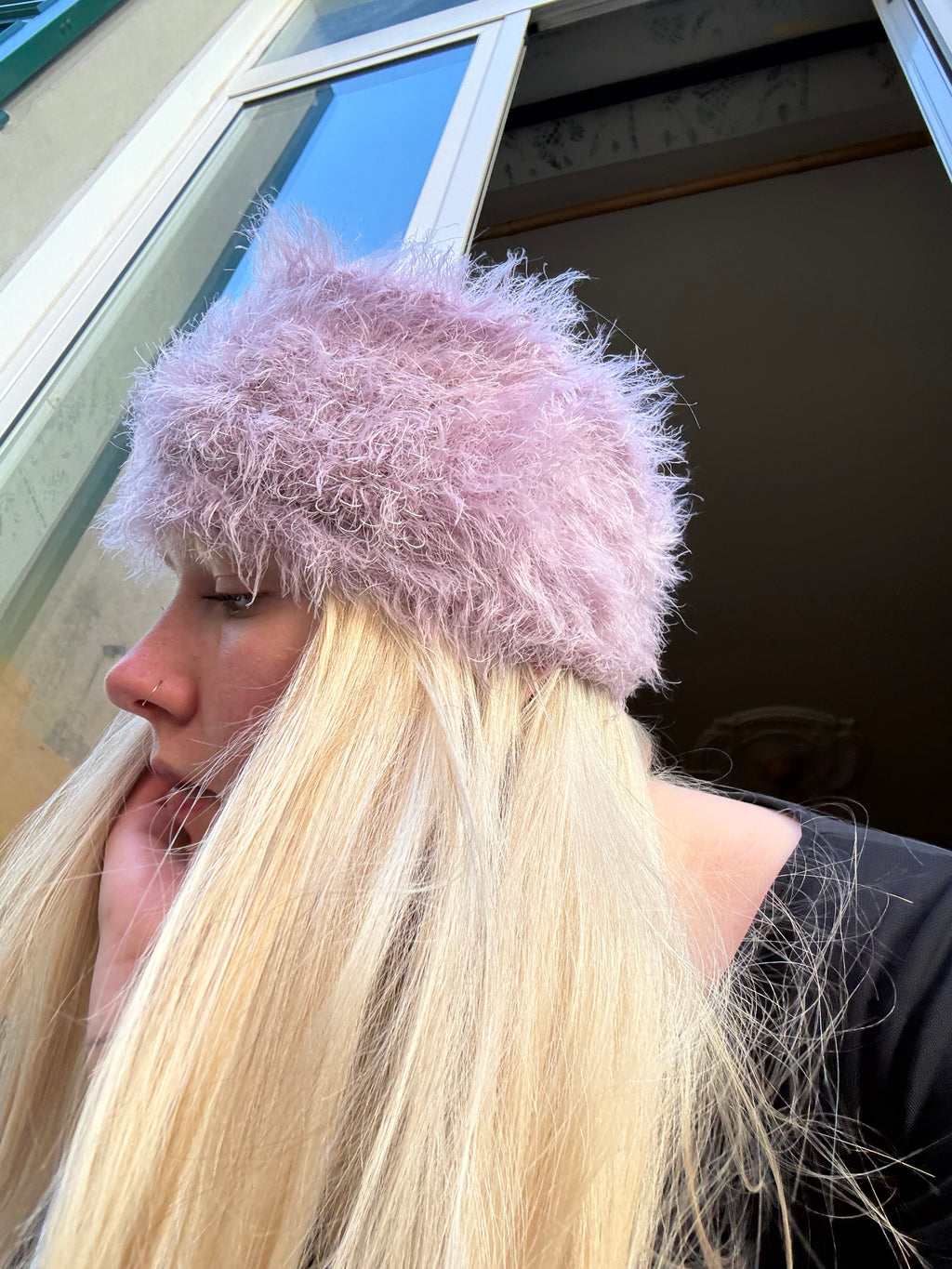 Silver Lilac FLUFFY Headband