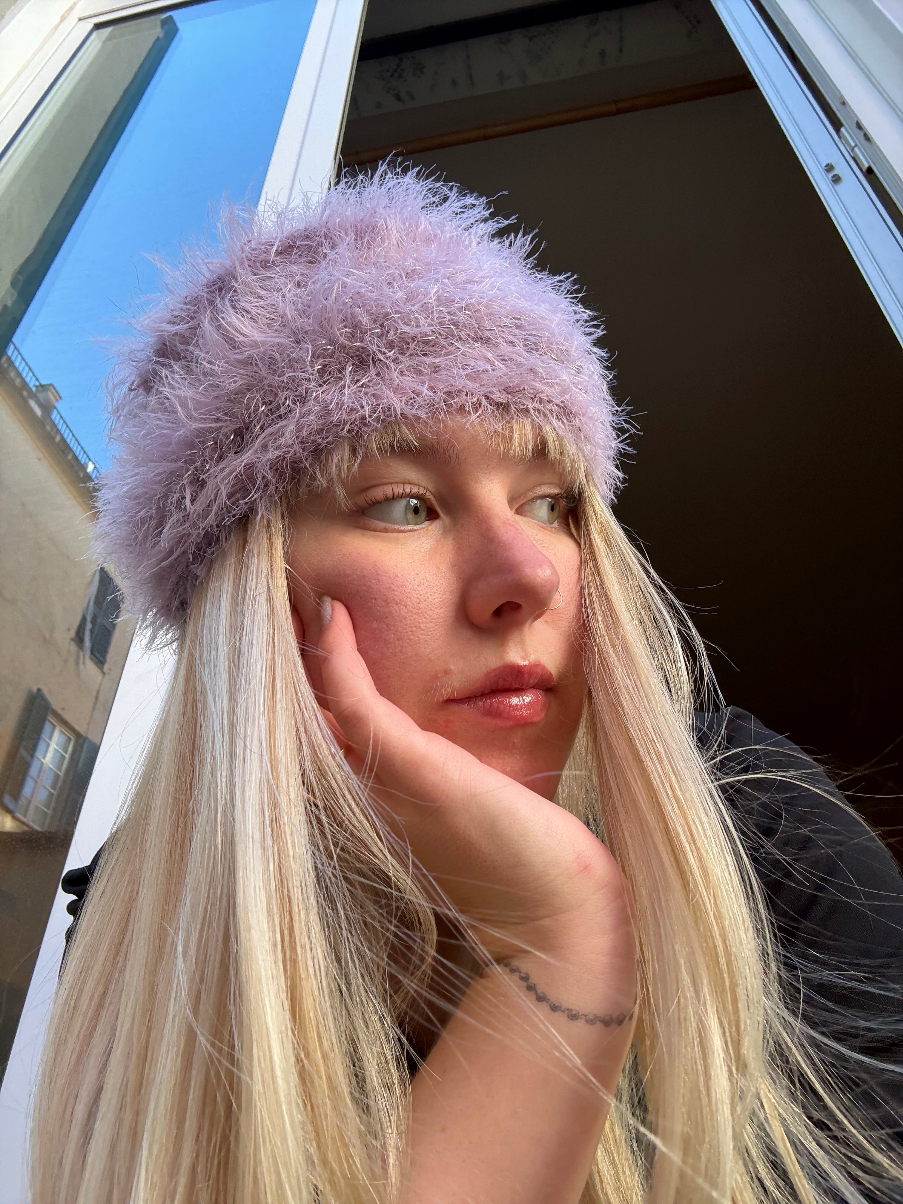 Silver Lilac FLUFFY Headband