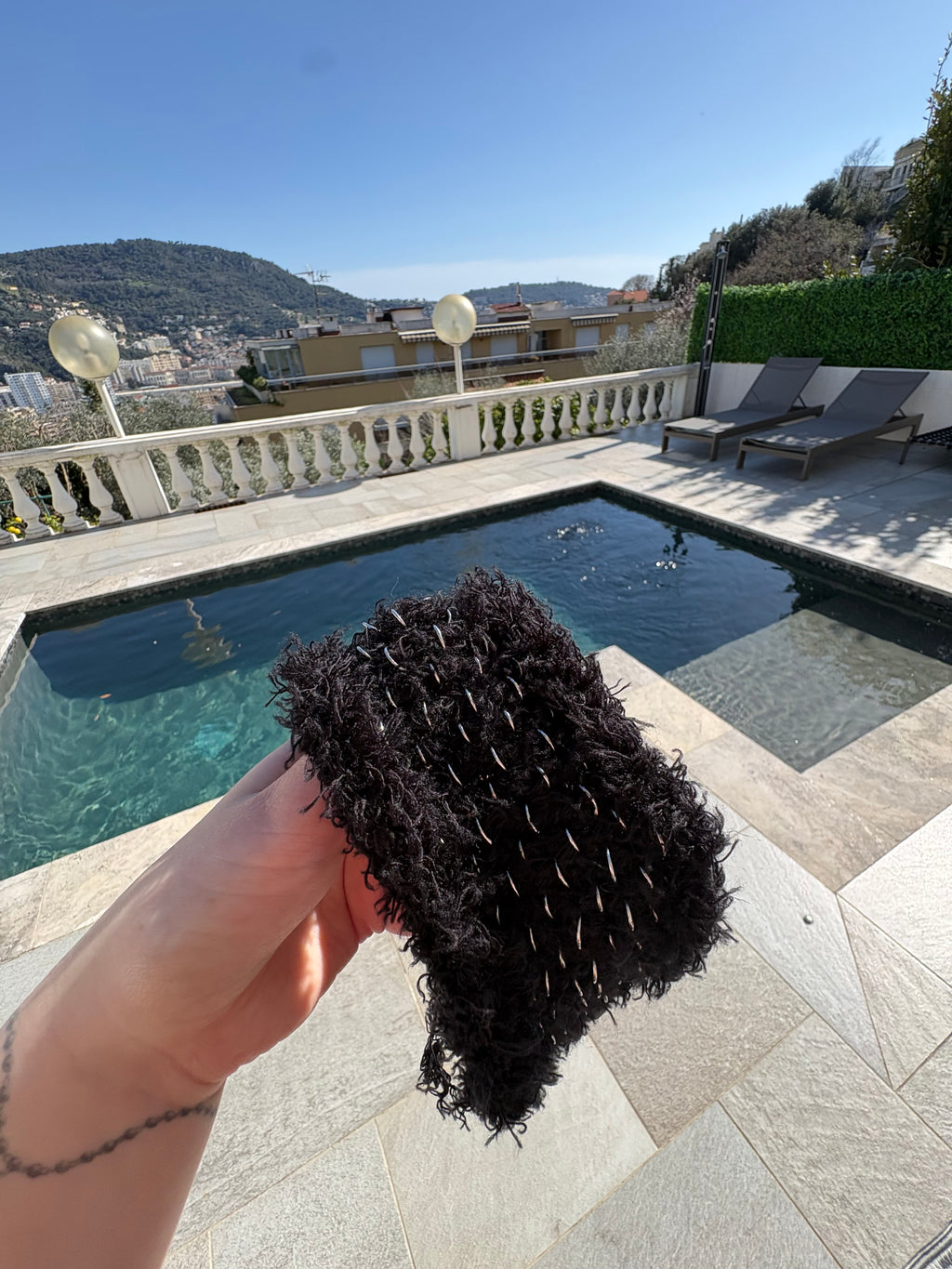 Black & Silver Fluffy Headband
