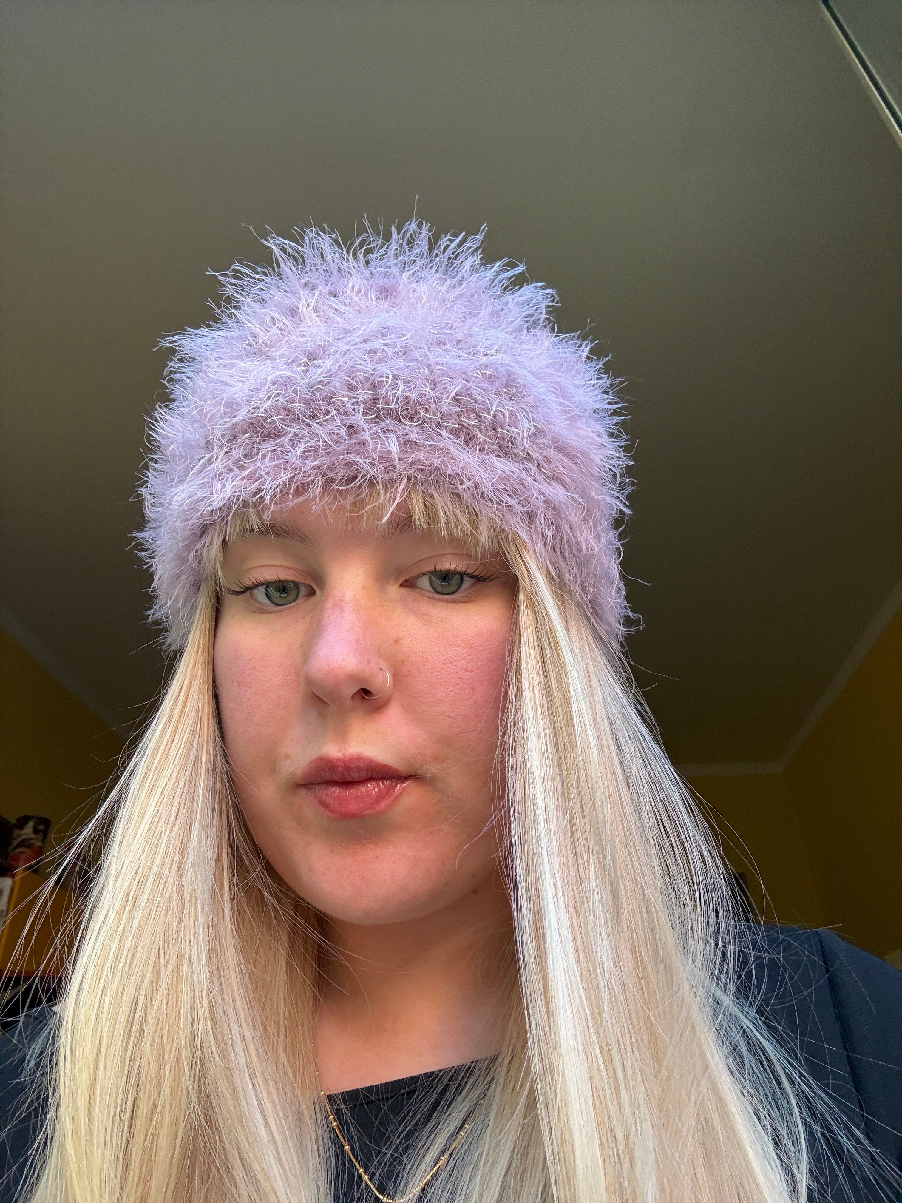Silver Lilac FLUFFY Headband