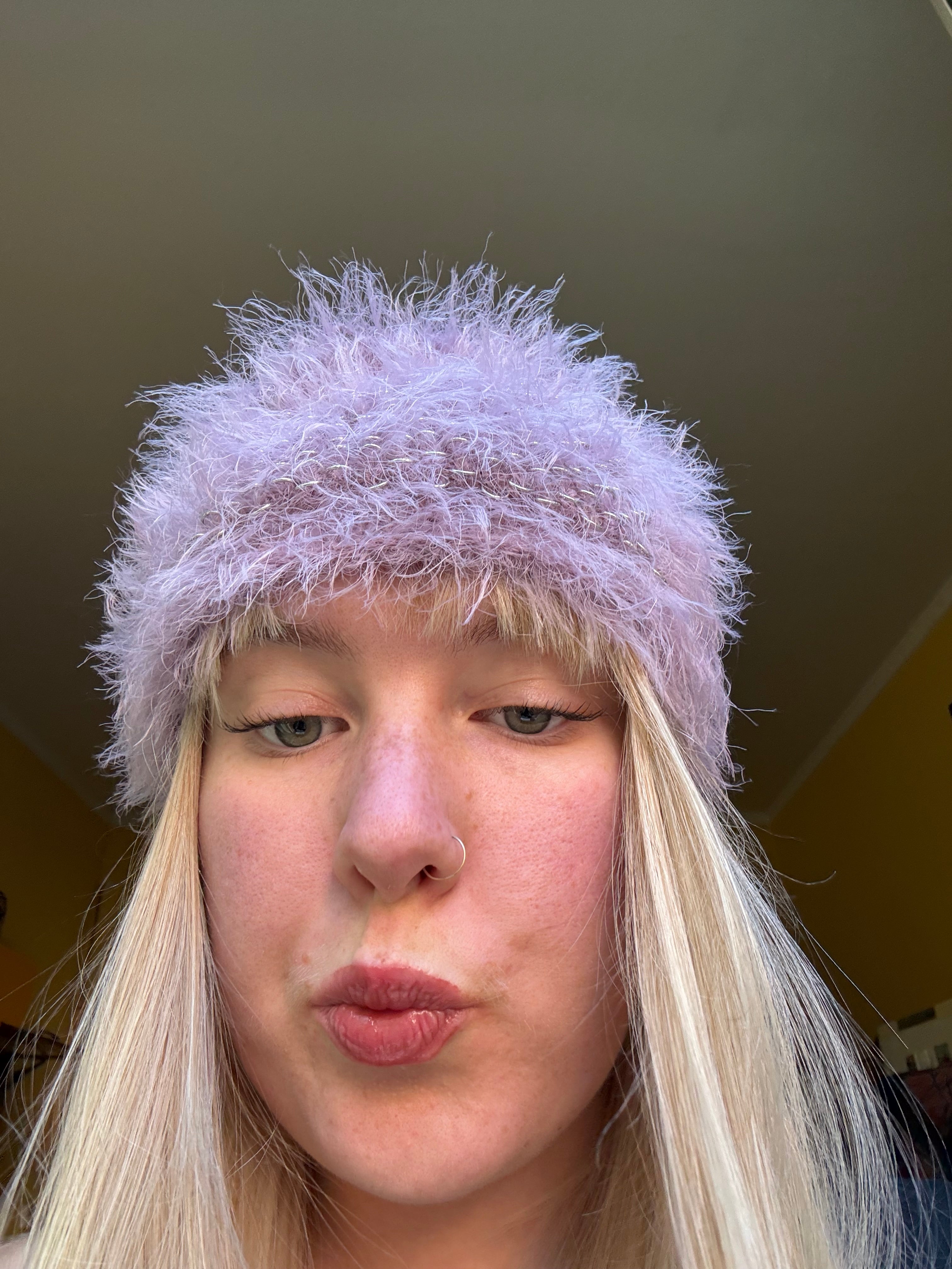 Silver Lilac FLUFFY Headband