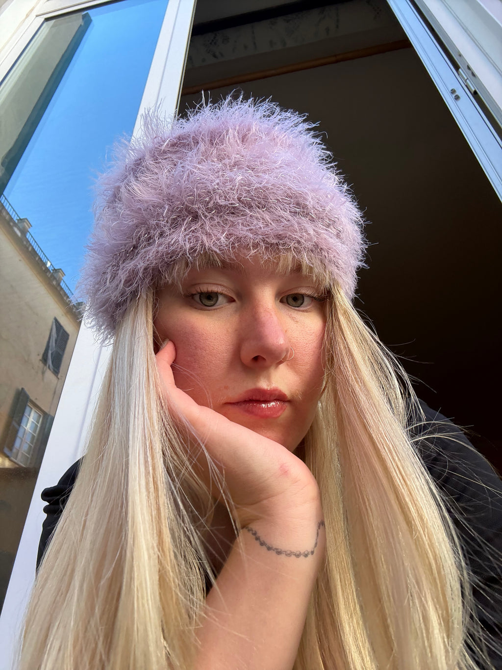 Silver Lilac FLUFFY Headband
