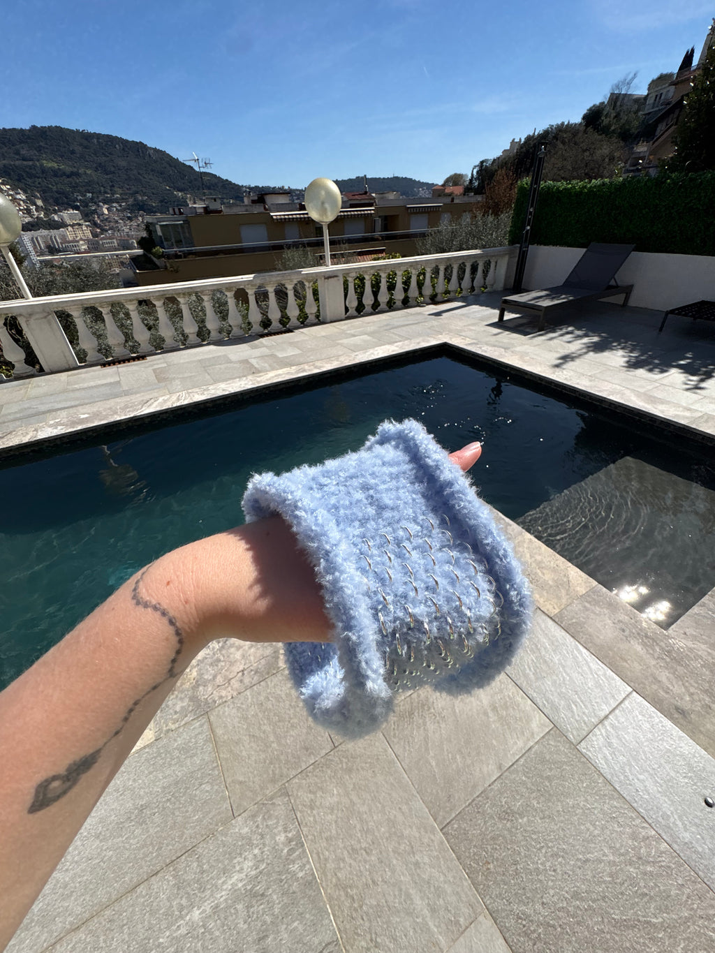Ice Blue Fluffy Headband