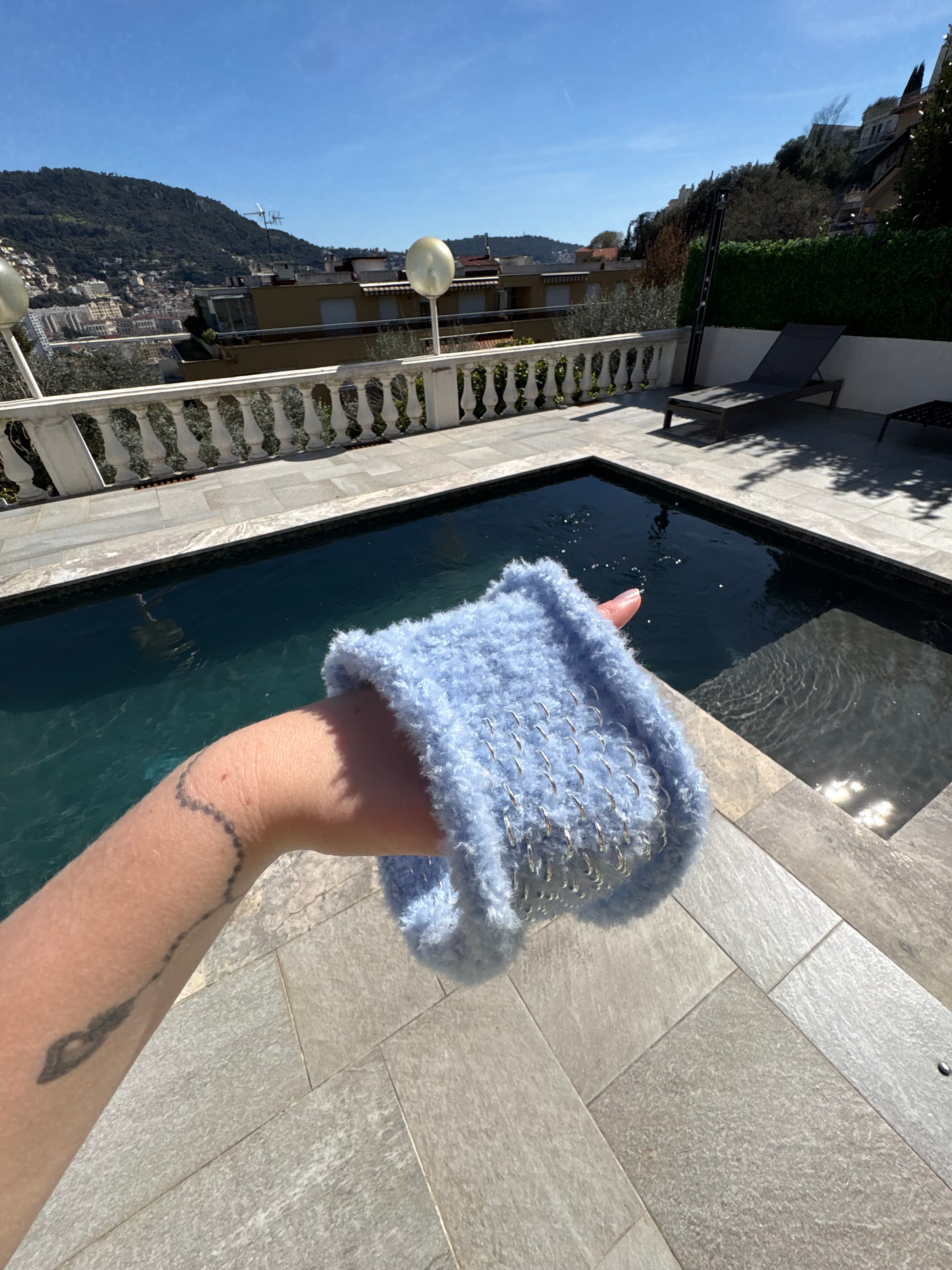 Ice Blue Fluffy Headband
